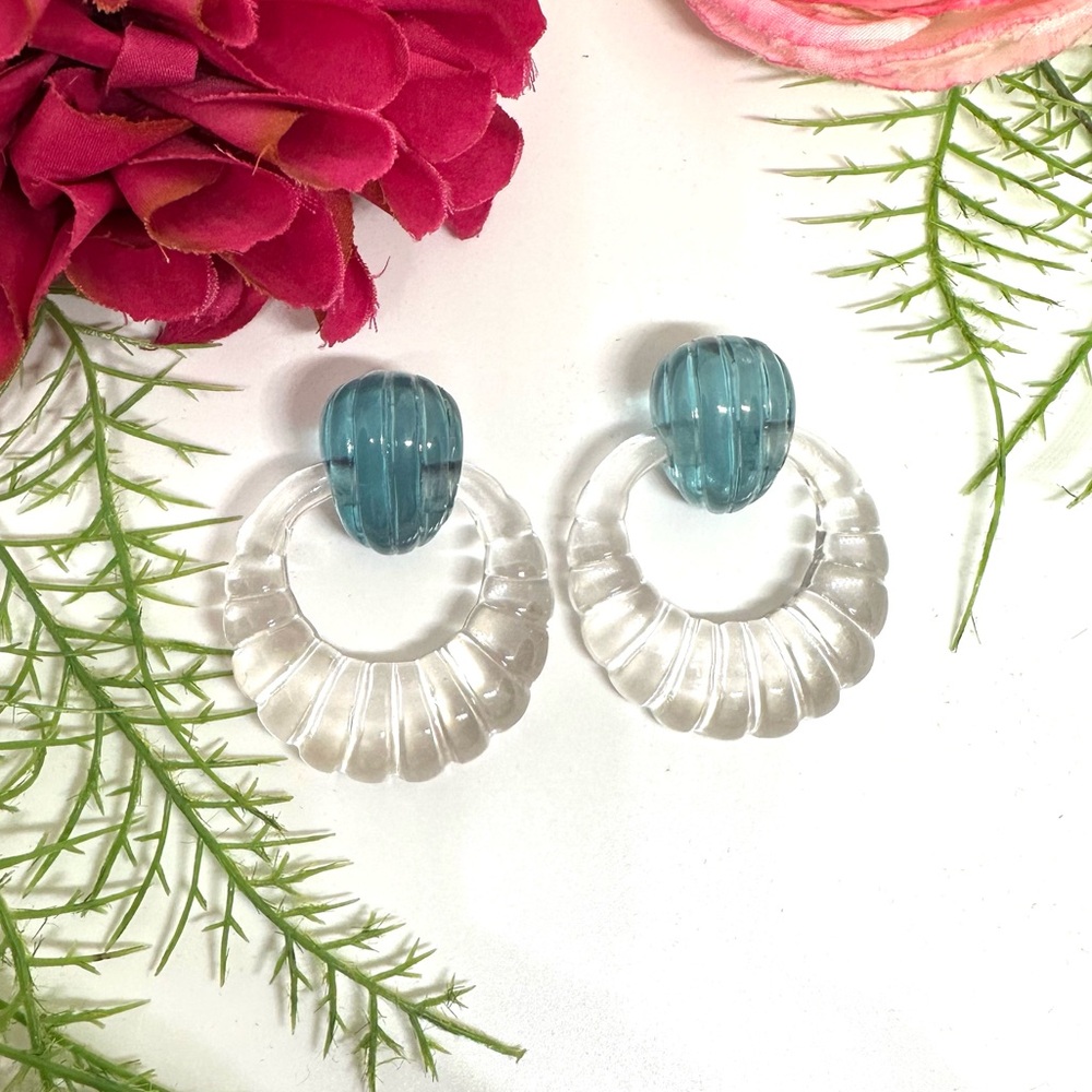 Retro Style⚜️Clear Acrylic Door Knocker Hoops - Picture 1 of 6